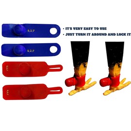 A.D.P. R5 2Pairs Red & Blue Color, Rooster Booster Chicken Mitt Safety Poultry Bird Botas para GALLOS BREEDING Supplies Leg Protect & Care, Best Rubber