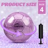 OKWUYiK Size 4 Glitter Purple Soccer Ball Set with Pump