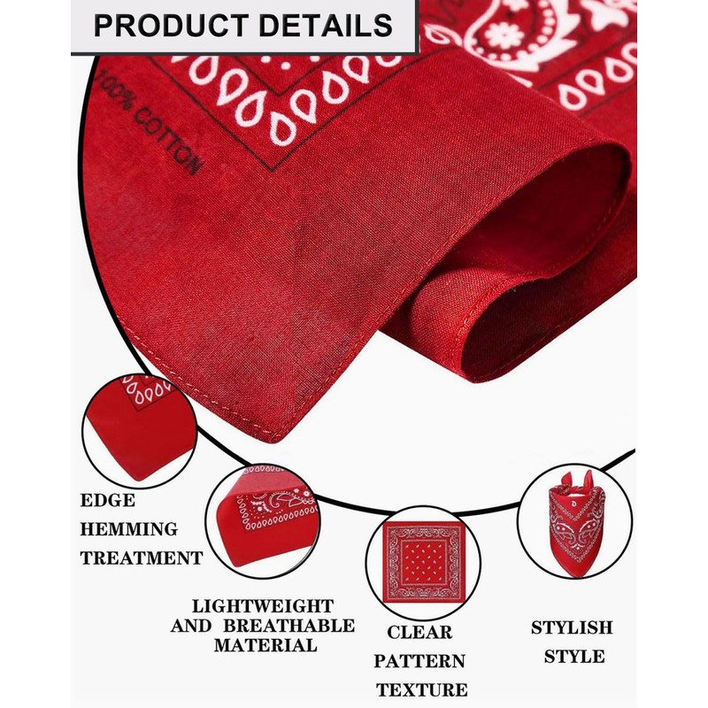 MYGLOAR 3er-Pack Bandanas, Unisex-Bandanas, Damen-Mehrzweck-Bandanas mit großem Paisley-Muster, Kopfbedeckung, Haarbandanas,