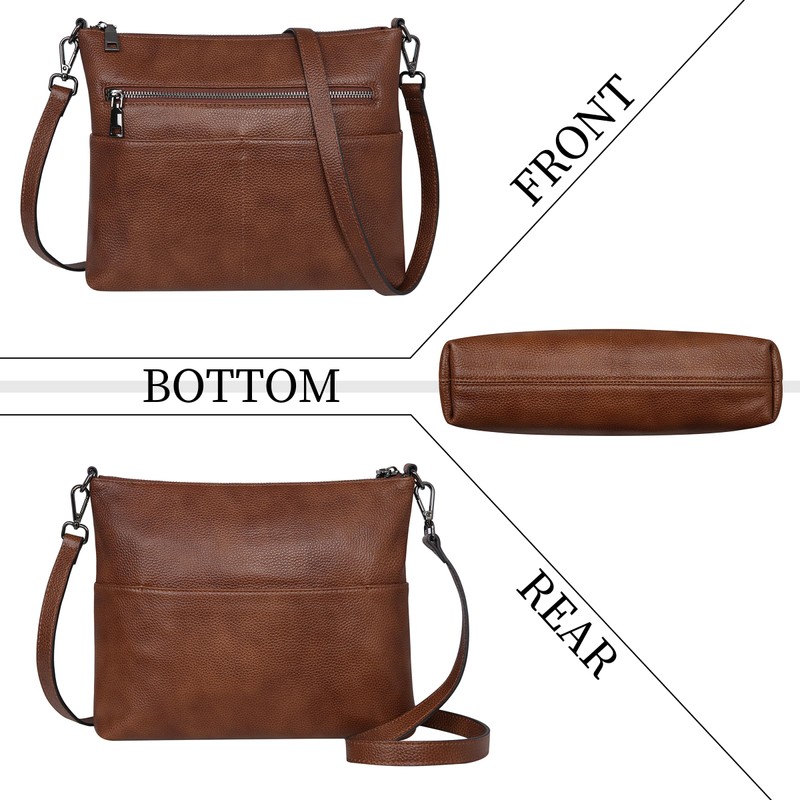 Iswee Genuine Leather Crossbody Bag for Women Purses and Handbags