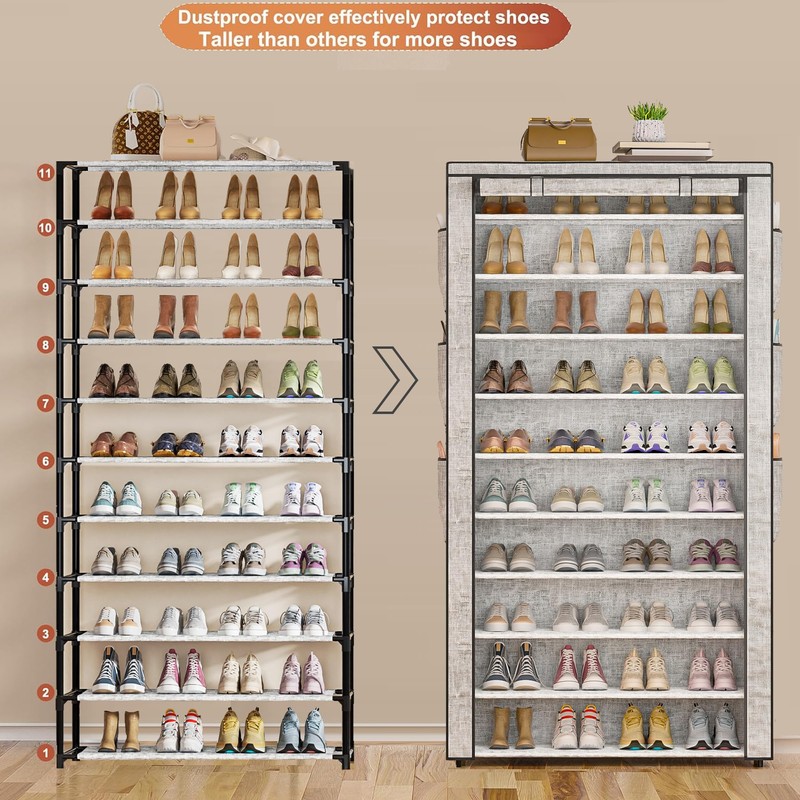 OYREL Shoe Rack 10Tier Large Capacity 50-56Pairs Beautiful Tall Shoe