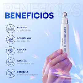 MIST JEWEL | Crema para contorno de ojos, arrugas, bolsas y ojeras obscuras | Con cafeína, Ácido hialurónico y esferas hidratantes 20g