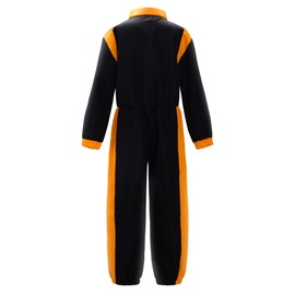 ReliBeauty Race Car Driver Costume Boys Toddler Jumpsuit with Peaked Cap, 7/120 Black