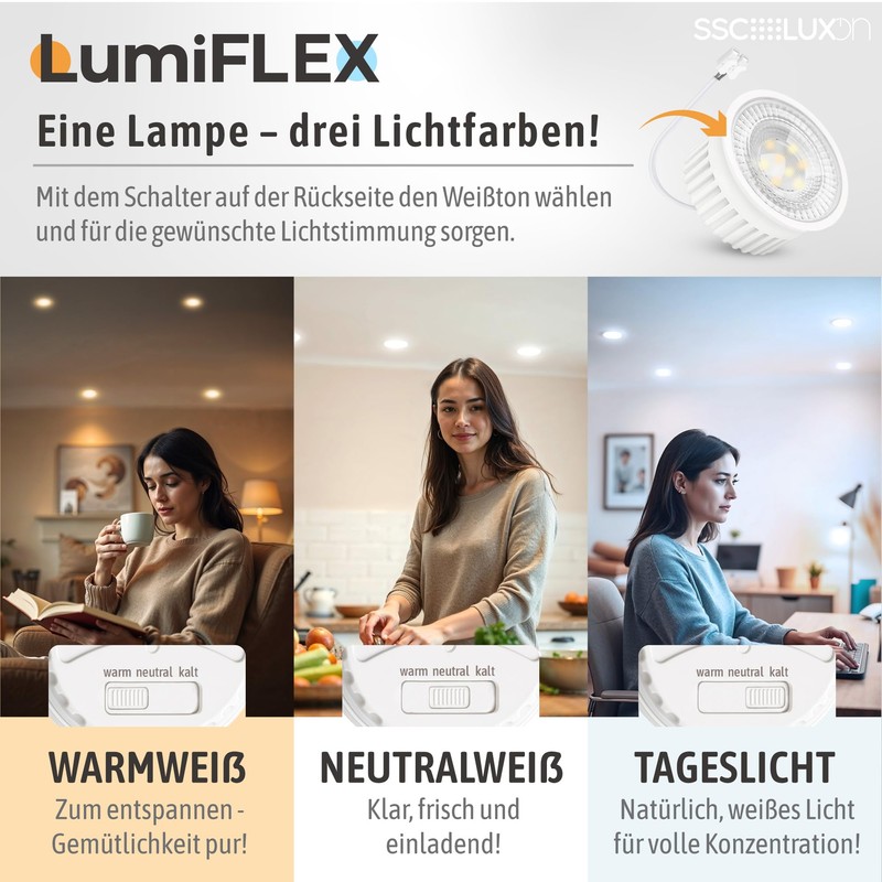Celi-1 Surface-Mounted Spotlights in Aluminium, White / Black, with LED