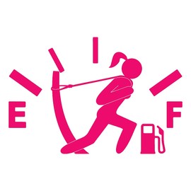 NBFU Gas Tank Fuel Empty Girl (Pink) (Set Of 2) Premium Waterproof Vinyl Decal Stickers For Laptop Phone Accessory Helmet Car Window Bumper Mug Tuber Cup Door Wall Decoration