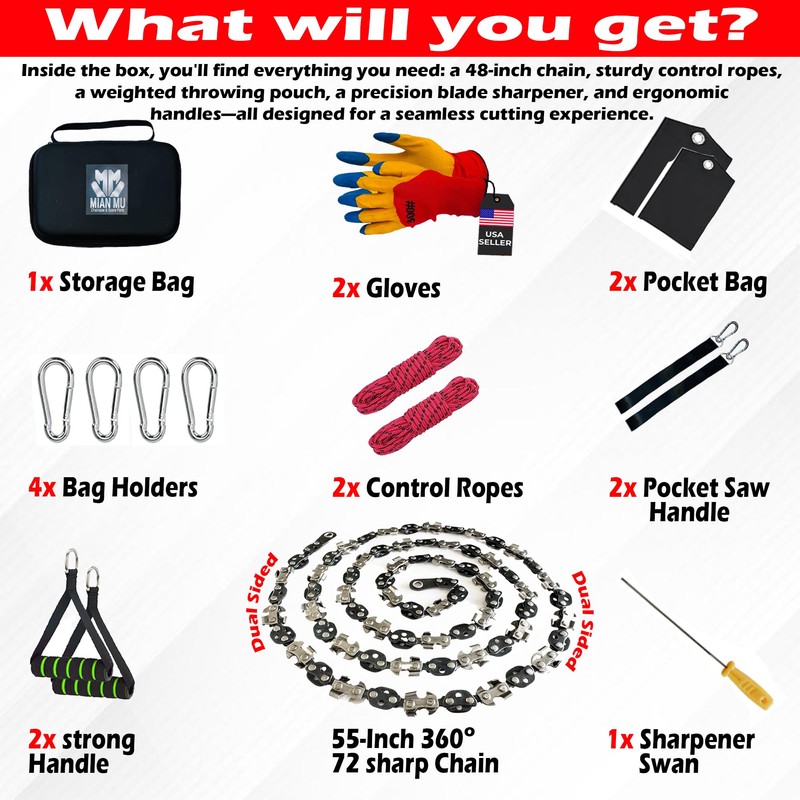 55 Inch High Limb Rope Saw – Dual Sided Pocket