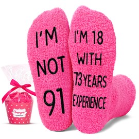 HAPPYPOP 91st Birthday Gifts For Women - 91 Year Old Birthday Gifts For Women, 91st Birthday Socks For Her, 91st Gift Ideas