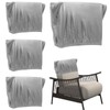 4Pcs Dining Chair Back Covers Stretch PU Kitchen Chair Protectors