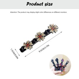 BAIYSFFG 4Pcs Sparkling Crystal Stone Braided Hair Clips,2024 New Rhinestone Hair Clips for Womens Girls,Easily Braided Hair Clips Hair Bands,Elegantand Rhineston Hair Styling Clips (Snowflake)