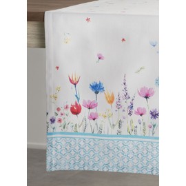 Maison d' Hermine Tablerunner 100% Cotton Table Runner Decorative Washable Easter Table Cover for Home, Kitchen, Dining, Cocktail Parties & Camping, Flower In The Field - Spring/Summer (37cm x 230cm)