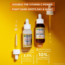 Garnier Vitamin C Day & Night Serum Gift Set for Face, Anti-Dark Spots & Brightening, For All Skin Types, Approved by Cruelty Free International