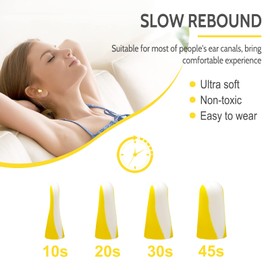 LYSIAN Ultra Soft Foam Earplugs Sleep 5 Pairs, 38dB Noise Reduction Ear Plugs for Sleeping, Snoring,Travel and Gun Shooting Range (Yellow/White)