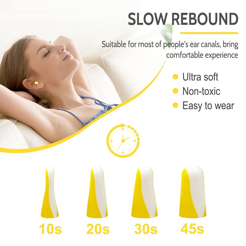 LYSIAN Ultra Soft Foam Earplugs Sleep 5 Pairs, 38dB Noise