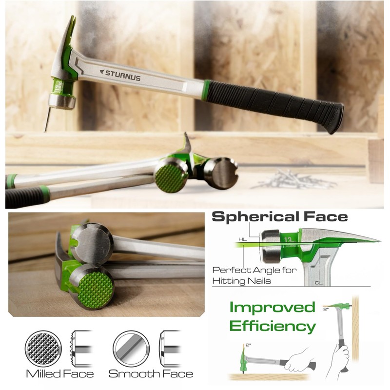 Sturnus Red 13oz Velocity Rip Claw Hammer – 13oz, Lightweight