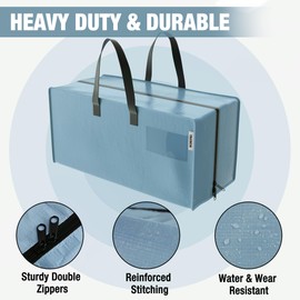 WORKPRO 6 Pack Extra Large Moving Bags with Zippers & Carrying Handles Backpack Straps, Heavy-Duty Storage Tote for Space Saving & Storage, Alternative to Moving Box (Dusty Blue)