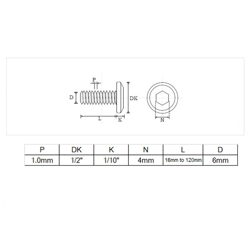 cSeao 12-Pack M6 x 100mm Black Flat Head Allen Head