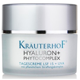 Kräuterhof® Day Cream SPF 15 (50 ml) - Smooths Dryness Wrinkles & Refines the Skin, Intensive Moisturiser with Hyaluronic Acid & Phytocomplex, Protects Against Harmful UV Radiation
