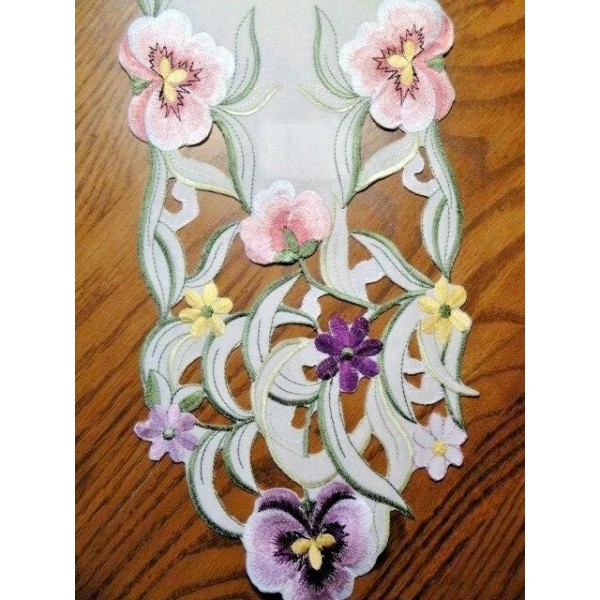 60 inch Pansy Patch Table Runner