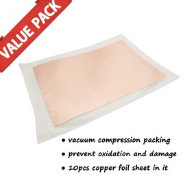 Meideal 10 Pieces Copper Foil Tape with Conductive Adhesive Copper Sheets for Guitar, Arts & Crafts, Paper Circuits, Stained Glass, Electrical Repairs, Grounding, Home Decor (11.8inch x 8.9inch)