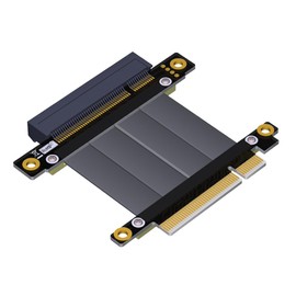 ADT-Link PCIE 3.0 X8 to 8X Slot Extension Cable Riser PCI-E Riser Card 8X PCIE Extender Extension Ribbon Flex Relocate PC Cable (50cm, R88SF)