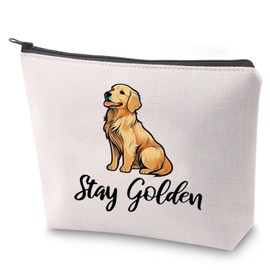 Golden Retriever Cosmetic Bag Golden Retriever Lover Gift Stay Golden Makeup Bag with Zipper Golden Retriever Mama Survival Kit (Stay Golden Dog)