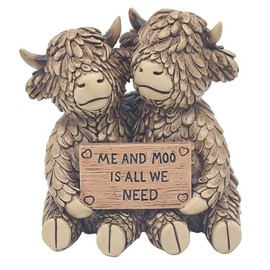 Lesser & Pavey Highland Hughie Me & Moo Decor Figurine