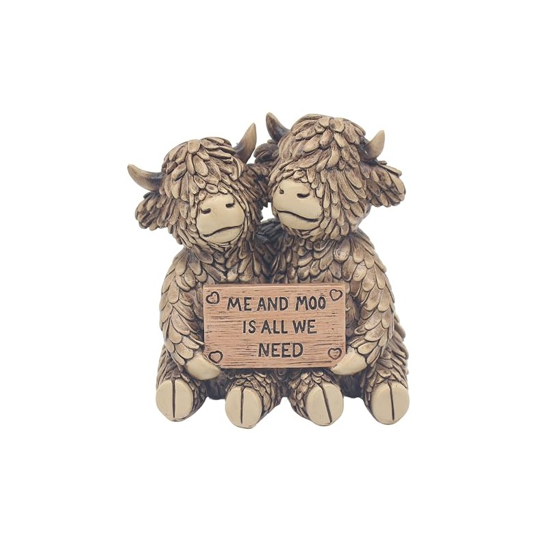 Lesser & Pavey Highland Hughie Me & Moo Decor Figurine