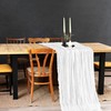 jefyghe White Cheesecloth Table Runner 35×120 Inch Boho Gauze Rustic