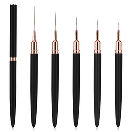 WLLHYF 5Pcs Nail Art Liner Brushes, Painting Nail Art Brushes for Long Lines, Details, Fine Drawing Nail Dotting Drawing Tool Set 7mm/9mm/11mm/15mm/25mm (Black)
