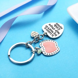 Teacher Appreciation Gift for Women, 3PCs Teacher Keychain Set, Jewelry Gift for Teachers, Birthday Gift for Teacher Gifts From Students (Style C)