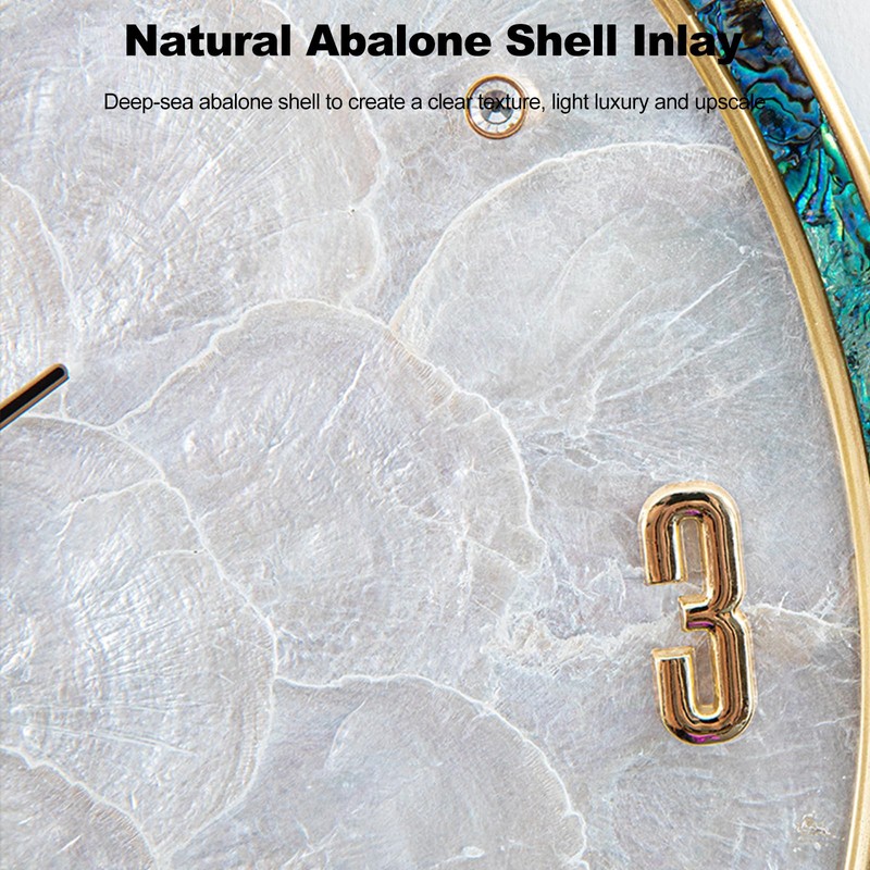 Ergocar Natural Shell Wall Clock, Creative Silent and Tick-Free Wall