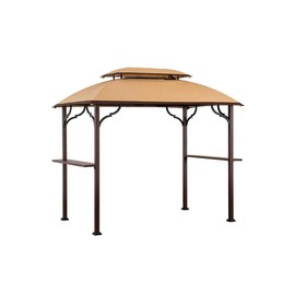 Garden Winds Custom Fit Replacement Canopy Top Cover Compatible with The Greenvail Paxton Grill Gazebo - Classic Sand Beige, Riplock 350 - Water Drainage Feature