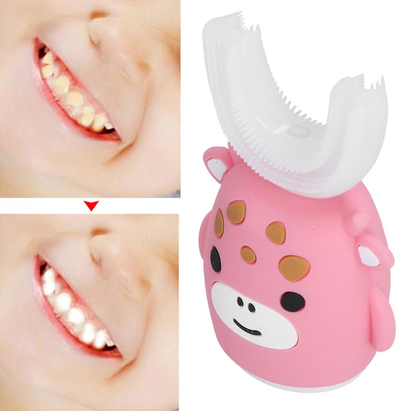 Smart UShaped Children's Toothbrush Teeth Cleaning Cartoon Electric Toothbrush for