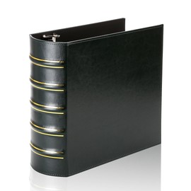 LETVPVOW Vintage Hardback 3 Ring Binder 3 Inch, Professional Leather Binder 3 Ring, Three Ring Binders Fits 8.5 x 11, D Ring Binders for Photo Album, Home, School and Office Supplies- Dark Green