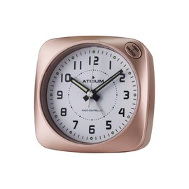 Atrium Funkwecker Analog Quarz ohne Ticken große Zahlen sehr deutlich mit Licht und Snooze rosé A610-17