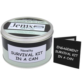 Engagement Survival Kit in a Can – Funny Gift for Her – Novelty Present for Fiancée, Girlfriend or Future Wife – Fun & Unique Keepsake Gift Box for Women – Newly Engaged Gift (Black/Mint)