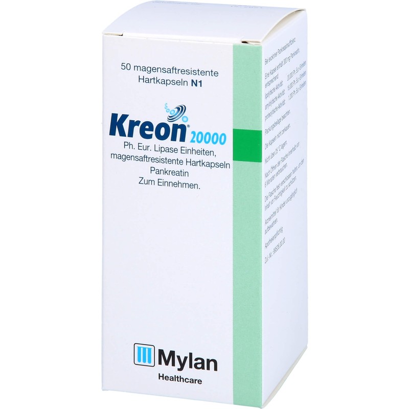 Kreon 20,000 Ph.Eur. Lipase Units Hard Capsules for Exocrine Pancreatic