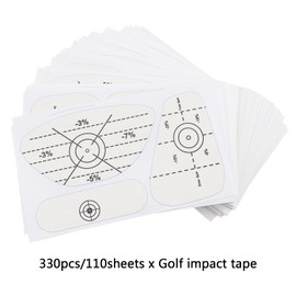 Bibabala 110 Sheets Golf Impact Tape Club Impact Stickers for Woods Irons and Putters, No Residue (Color:White)