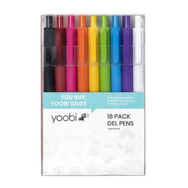 Yoobi Scented Retractable Gel Pen Set, 18 Bright Colors, Fine 1.00mm Point for School or Office, Retractable Pens, Comfortable Grip and Smooth Traction