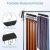 Belt Hanger for Closet Max 42 Belts, Sturdy Wood Belt