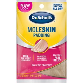 Dr. Scholl's Moleskin Padding, 3 Strips, Can Be Cut to Any Size