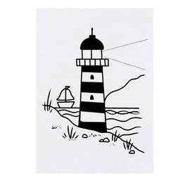 Azeeda 'Küsten-Leuchtturm-Szene' Temporäres Tattoo - Hautfreundlicher & Ungiftiger Abziehbild · Wasserfest (TO00082825)