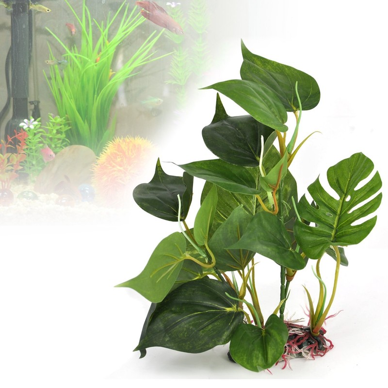 DMZK 30 cm Erba in Plastica Verde,Pianta Acquatica Artificiale Pianta