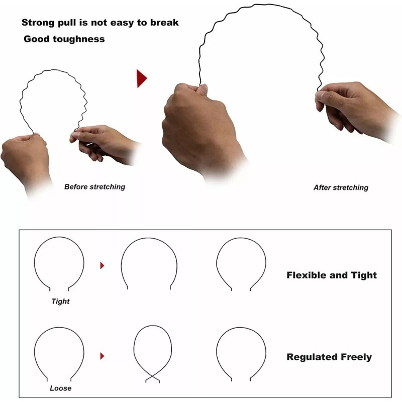 CONEJO MODA Diadema Horquilla Antideslizante Con Ondas Deportivas Unisex