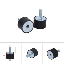 CYSFETENA Pack of 4 M8 Metal Rubber Buffers, Vibration Damper M8 for Automotive Industry, Geometric Silent Block M8 for Air Compressor, Diesel Engine (VD30 x 20 M8 x 23)