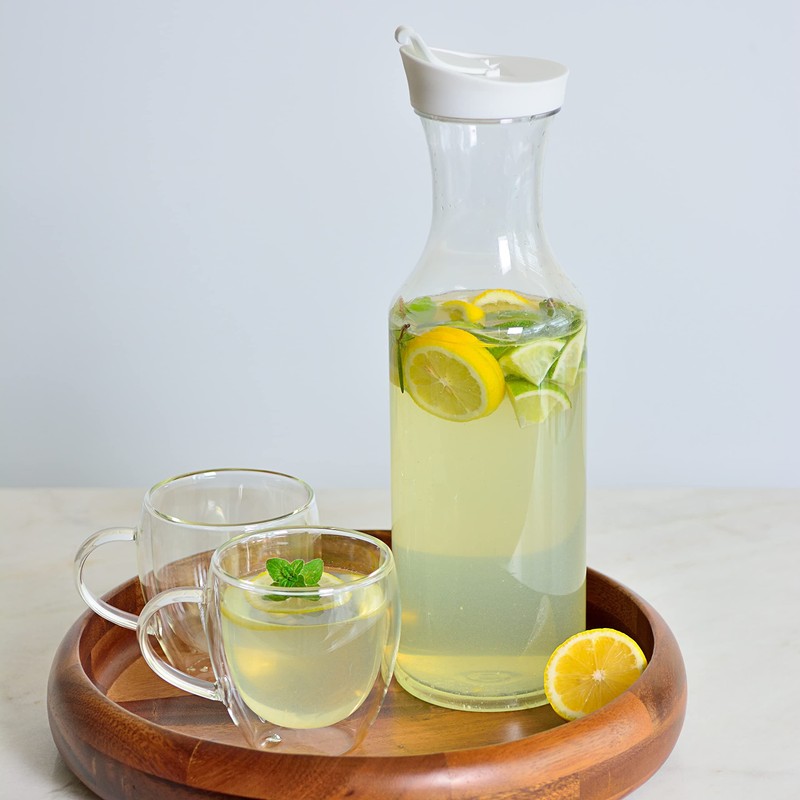 Youngever 2 Pack 50 Ounce Plastic Carafe, 1500ML Re-usable Clear