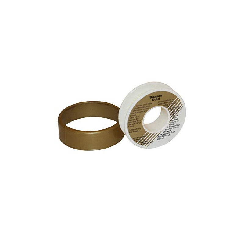 Unasco Gold Maximum Density Thread Seal Tape (ATG0), 1/2 in.