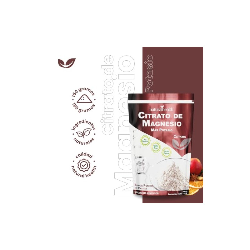 Natural Health Citrato de Magnesio y Potasio en Polvo |