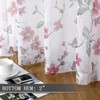 Tollpiz Sheer Floral Curtains Pink Flower Butterfly Printed Living Room