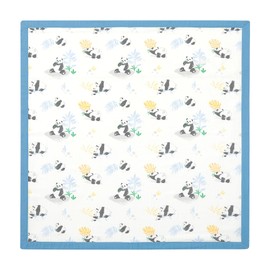 LITTLE SPUD Baby Blanket for Boys and Girls, 47" x 47" Printed Muslin Receiving Blanket, Newborn Registry and Shower Gifts, Toddler Throw for Stroller and Crib, Soft, Breathable, Mini Panda Blue